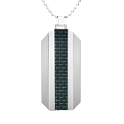 Mens Stainless Steel Black Carbon Fiber Pendant Necklace