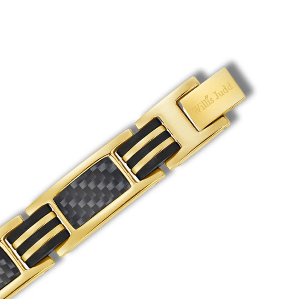 Mens Gold Titanium Bracelet Magnetic