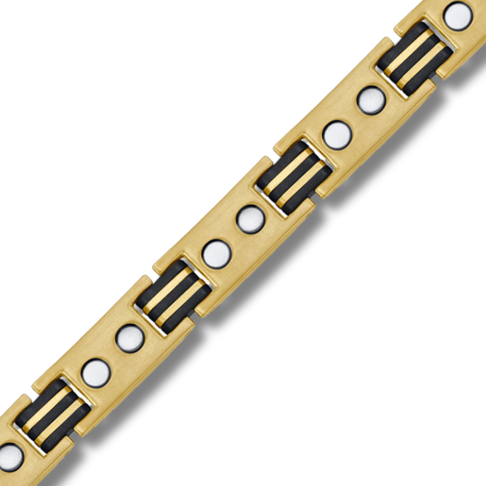 Mens Gold Titanium Bracelet Magnetic