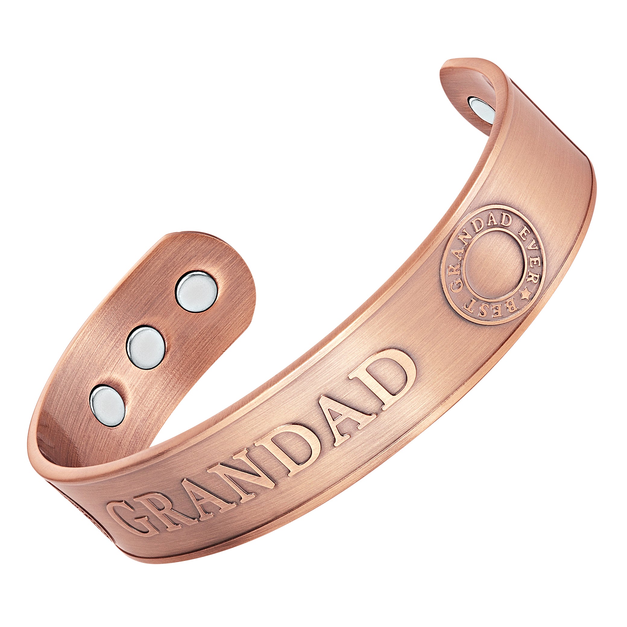 Men's Magnetic Grandad Copper Bracelet Embossed Best Grandad Ever & Love You Grandad