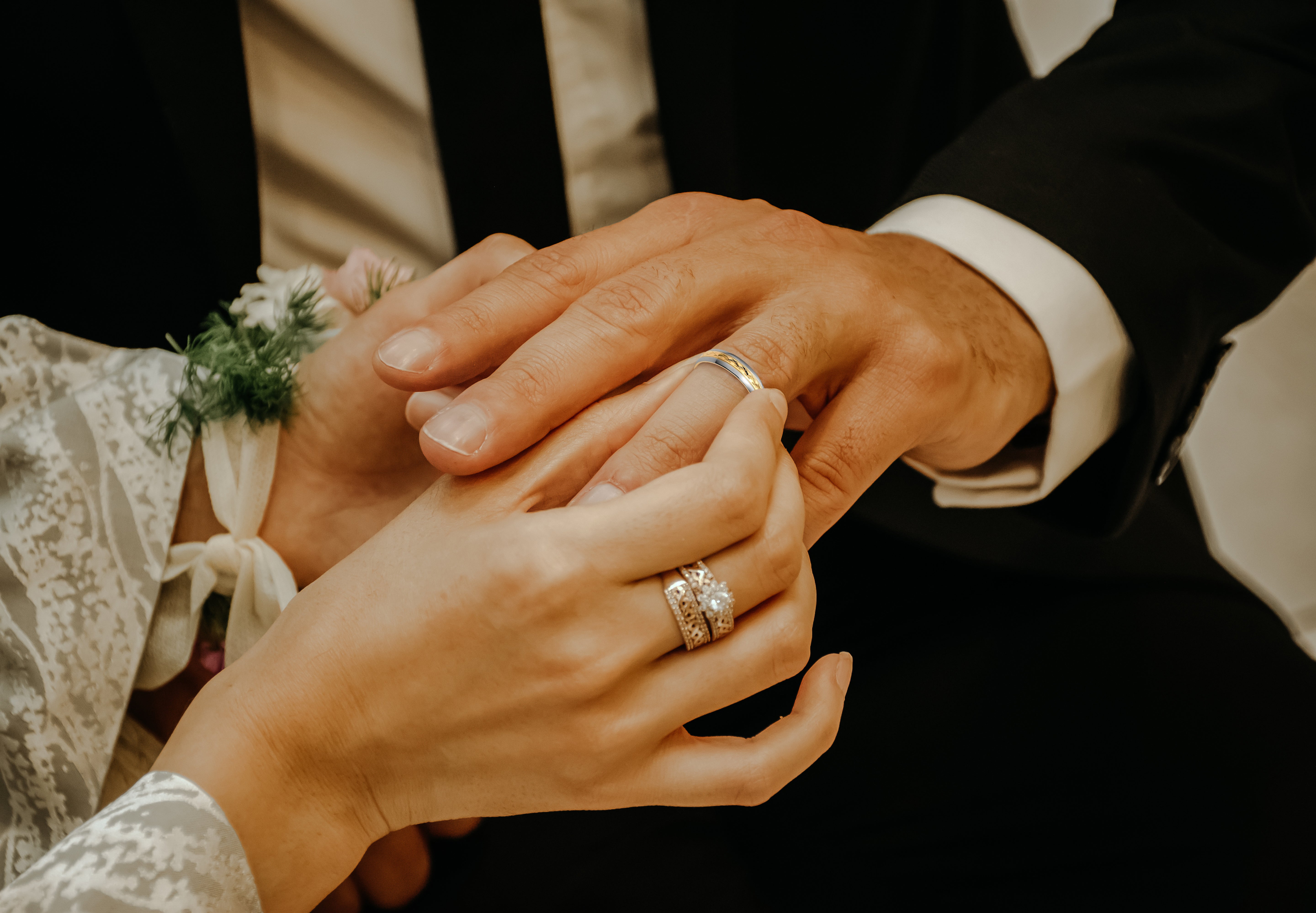 Mens 7mm Titanium Band Ring Two Tone