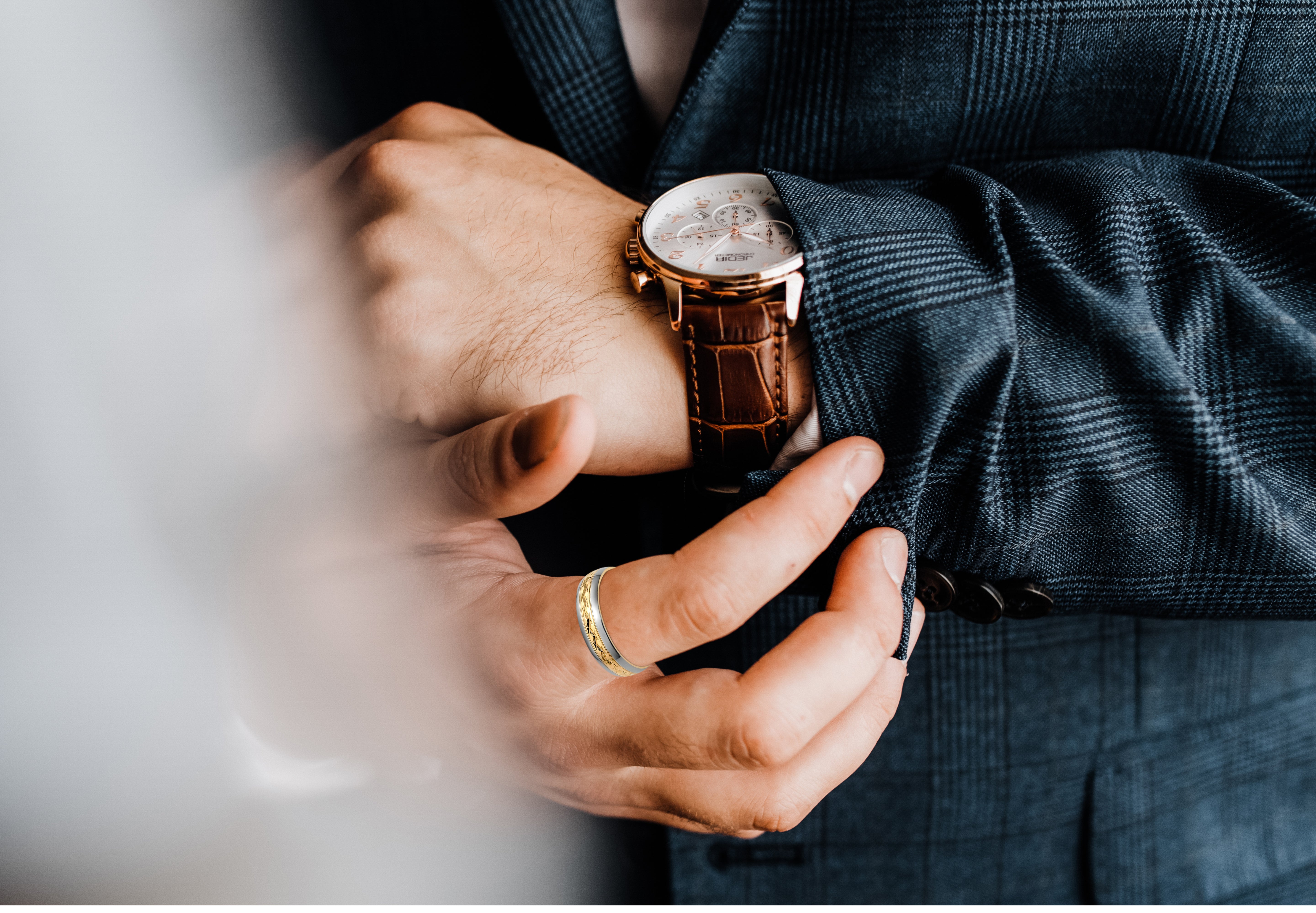 Mens 7mm Titanium Band Ring Two Tone