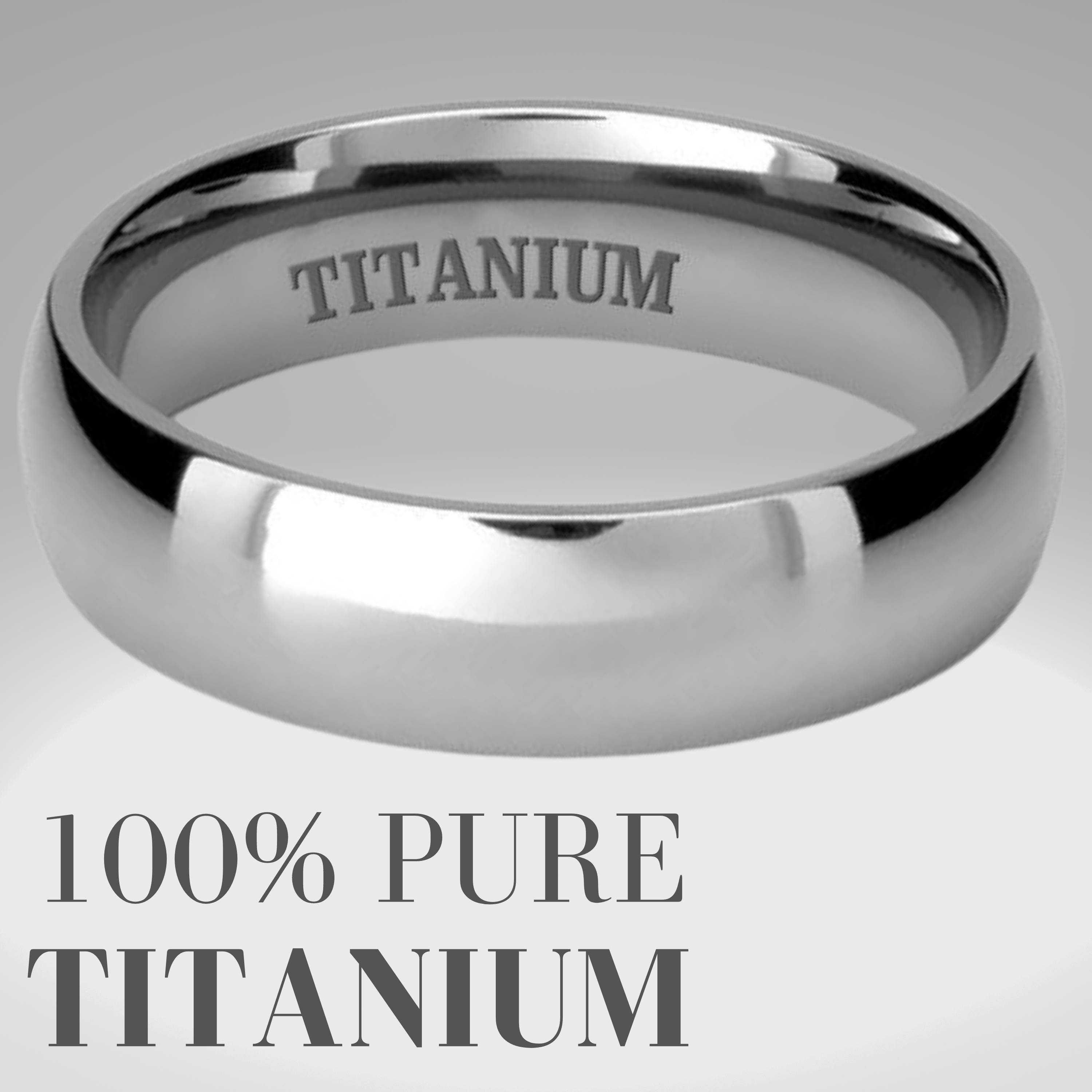 Men's Titanium Wedding Band Ring Etched I Love You