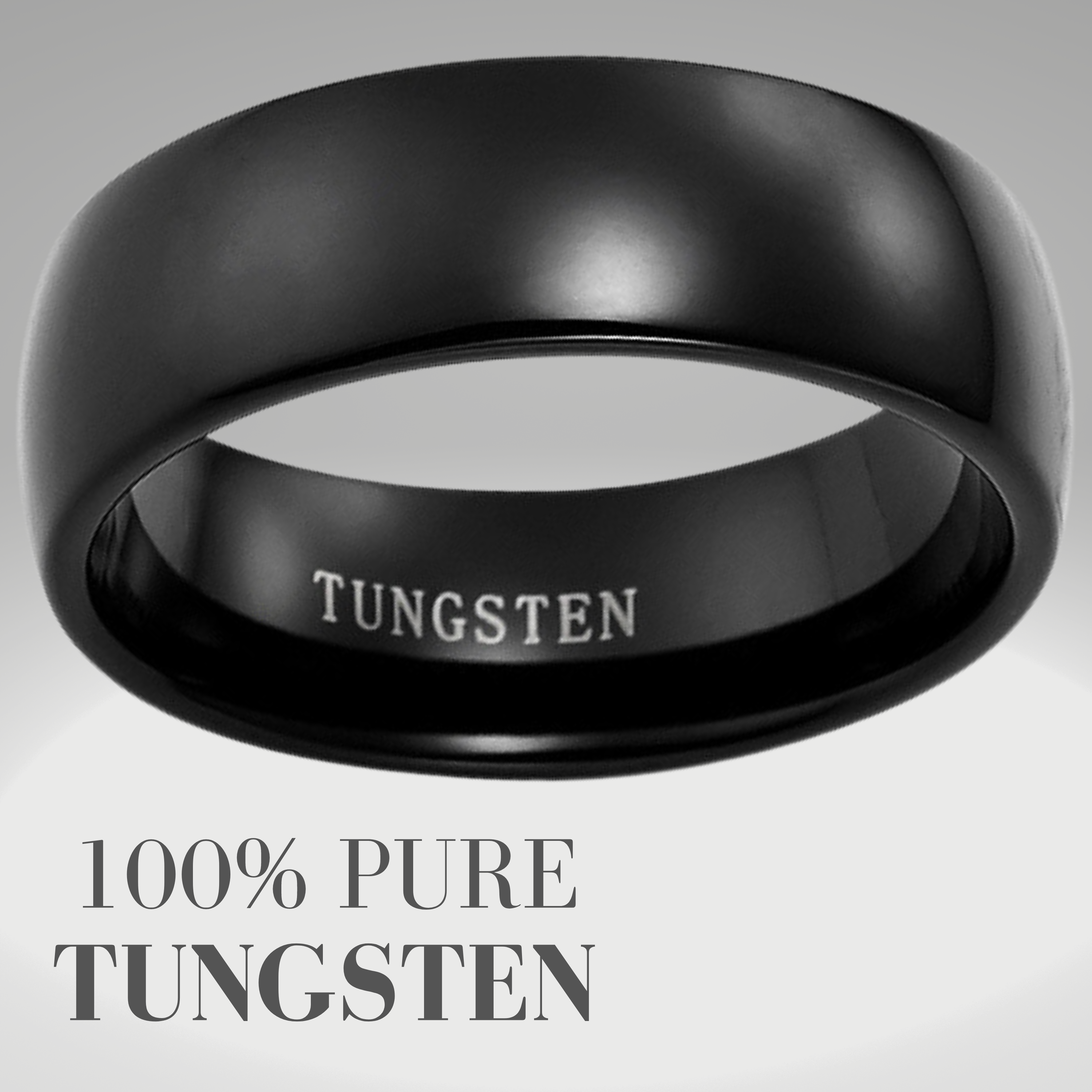 Men's 8mm Black Tungsten Ring