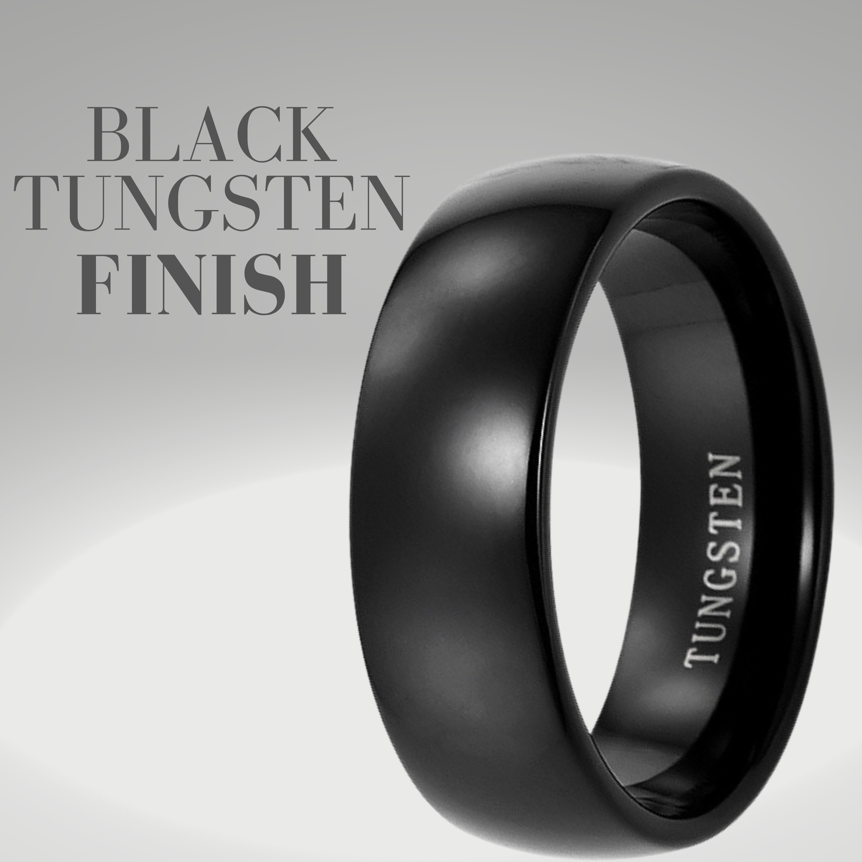 Men's 8mm Black Tungsten Ring