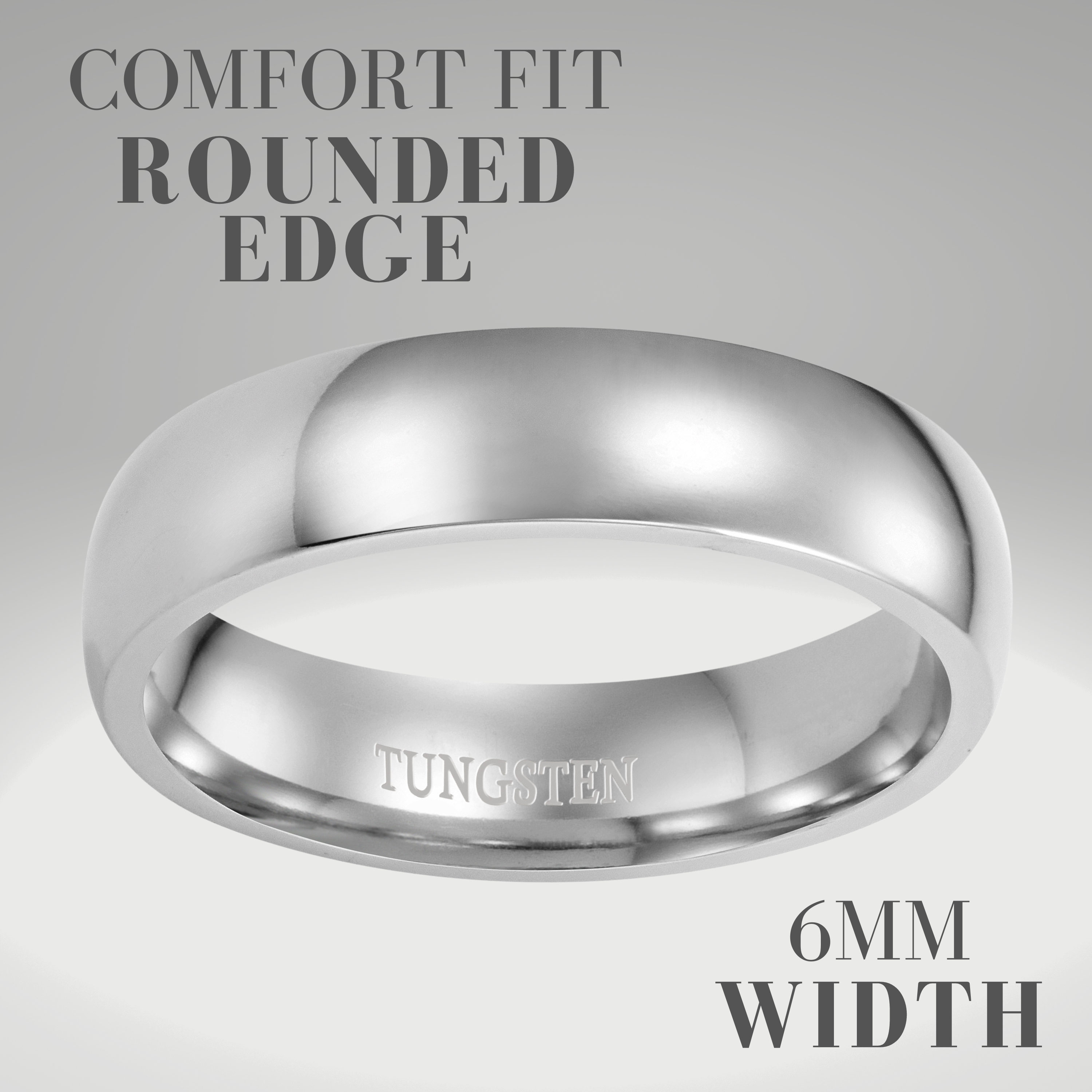 Mens Tungsten Ring 6mm