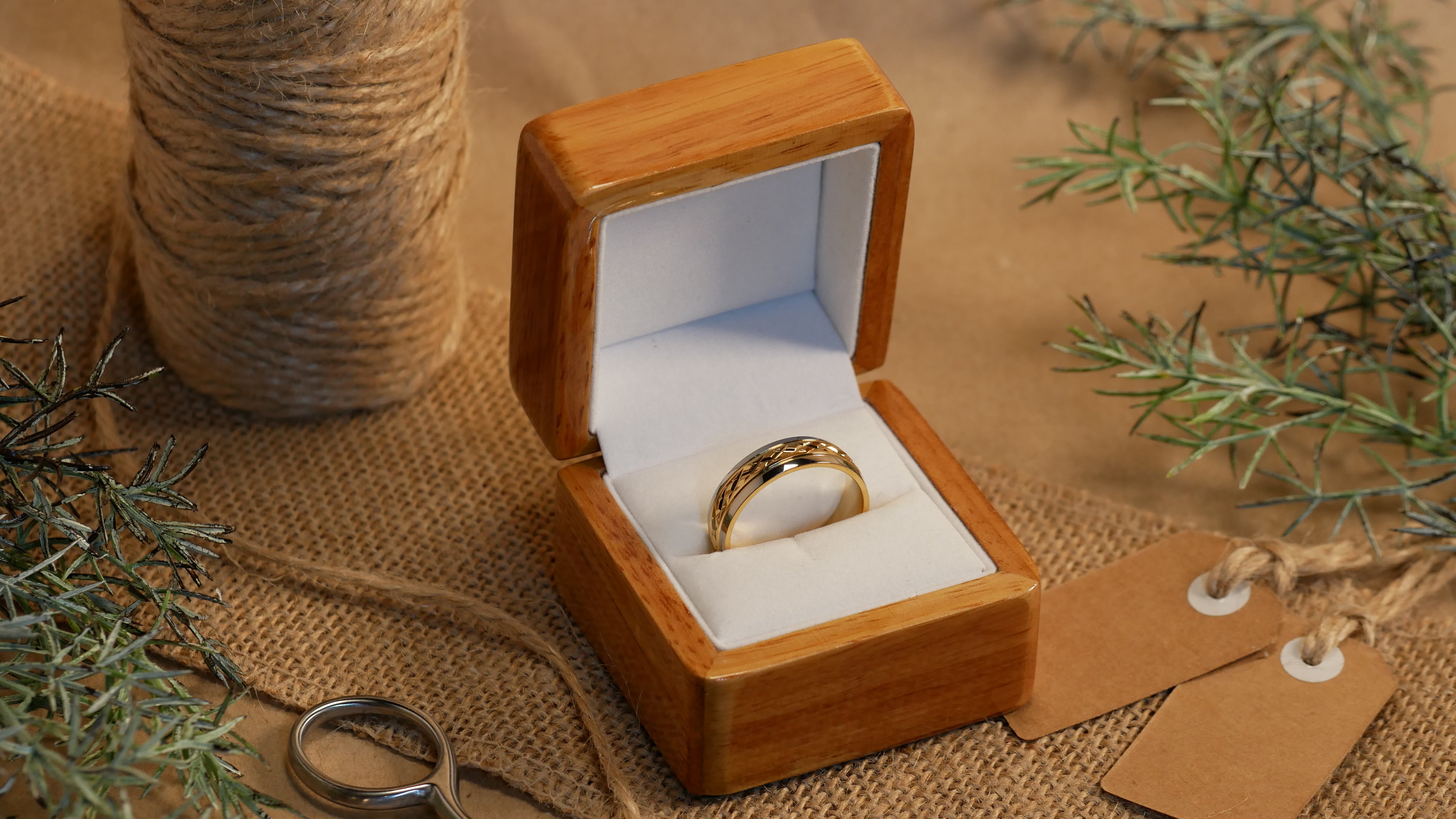 Mens Titanium Ring Etched I Love You 7mm