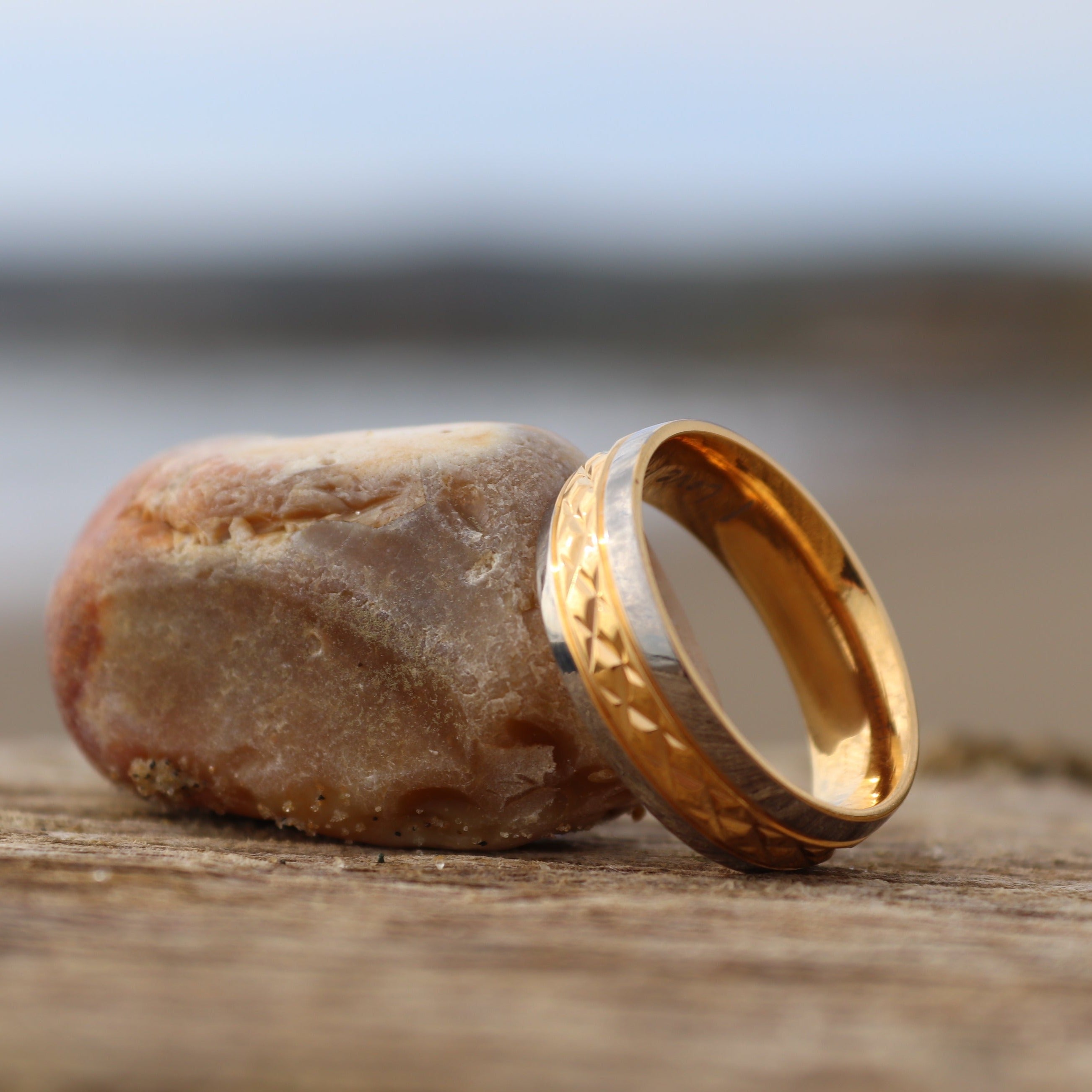 Mens Titanium Ring Etched I Love You 7mm