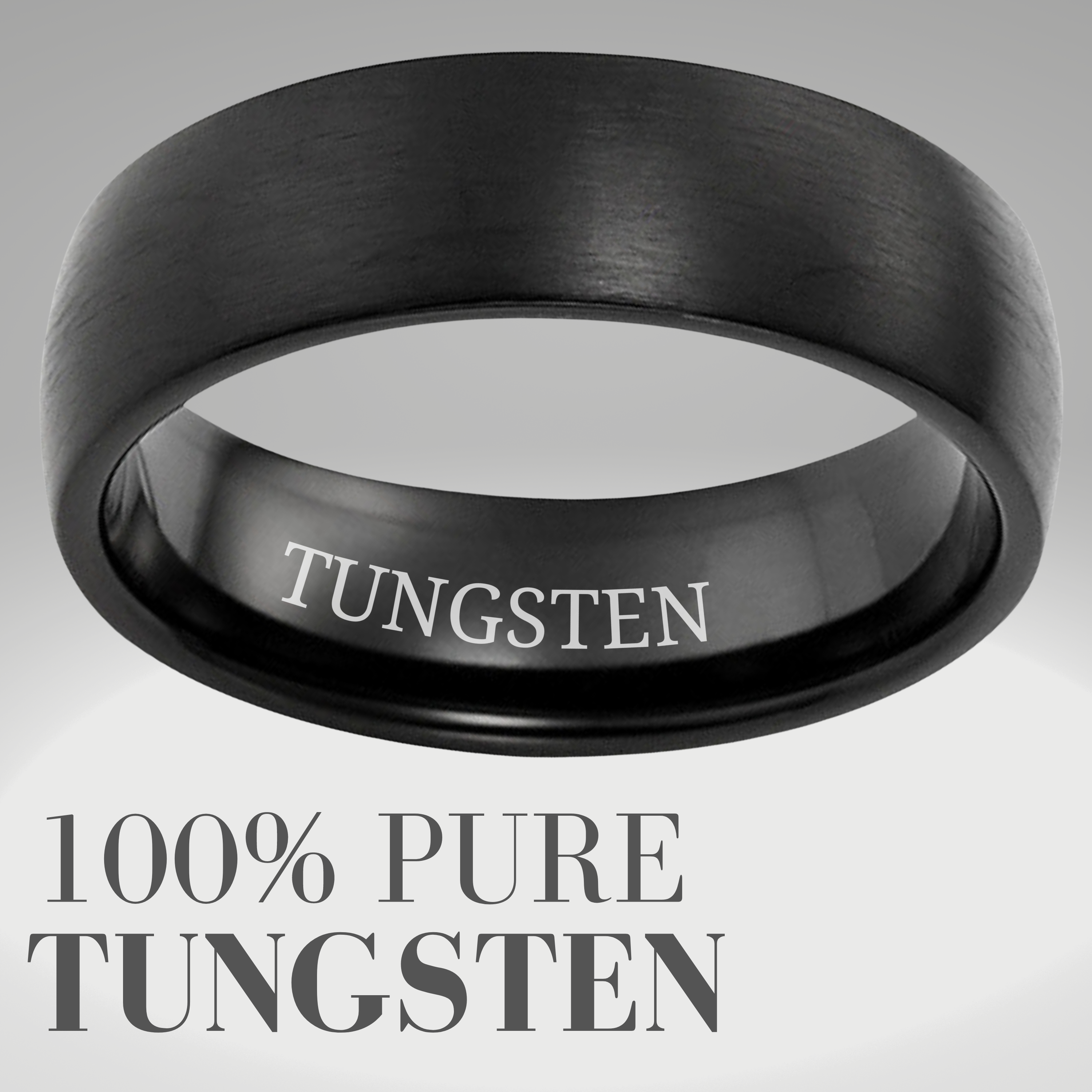 Men’s 7mm Black Tungsten Ring Etched I Love You