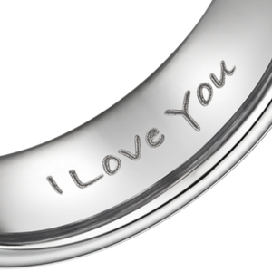 Mens Titanium Ring Stone Etched I Love You 7mm