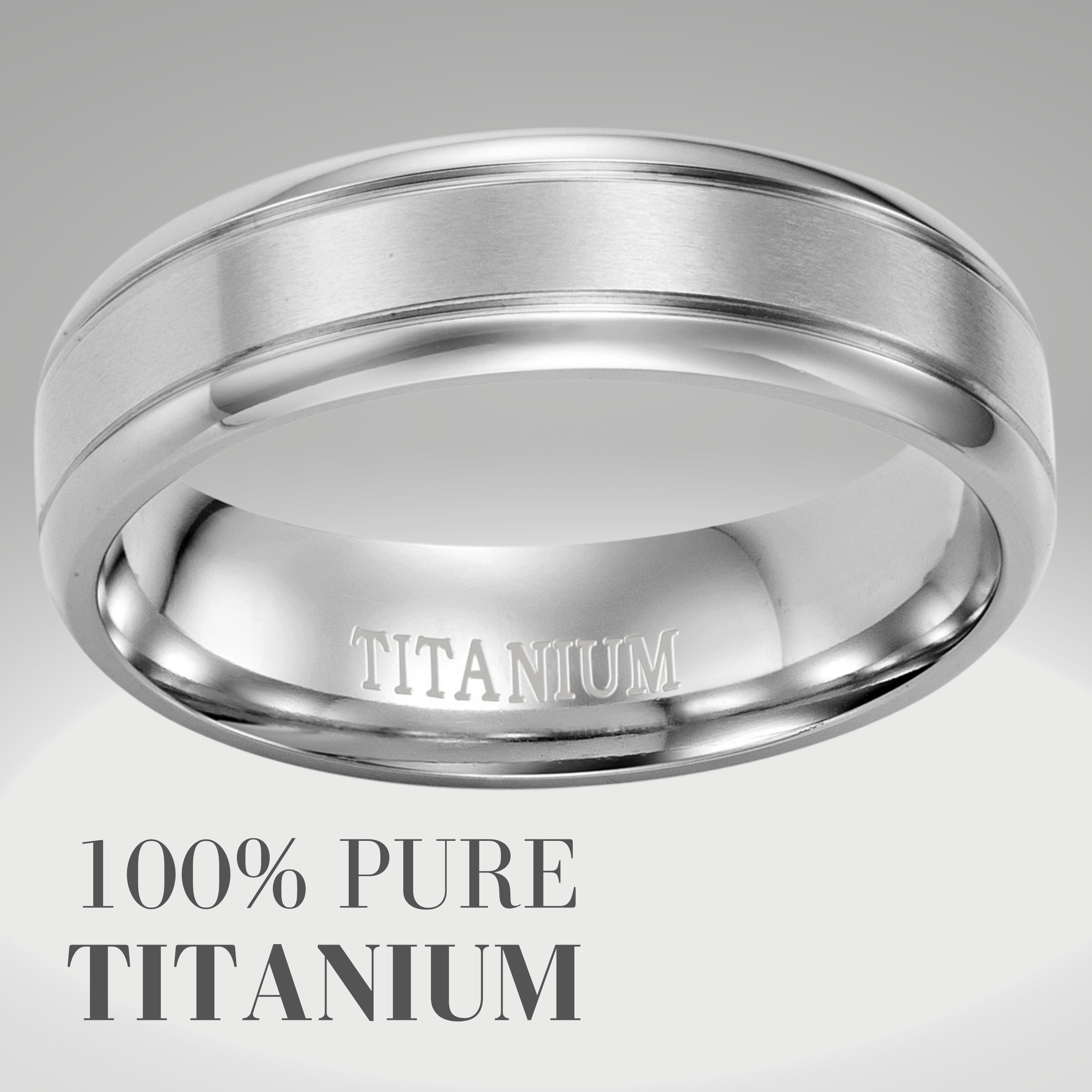 Mens Titanium Ring Etched I Love You 7mm