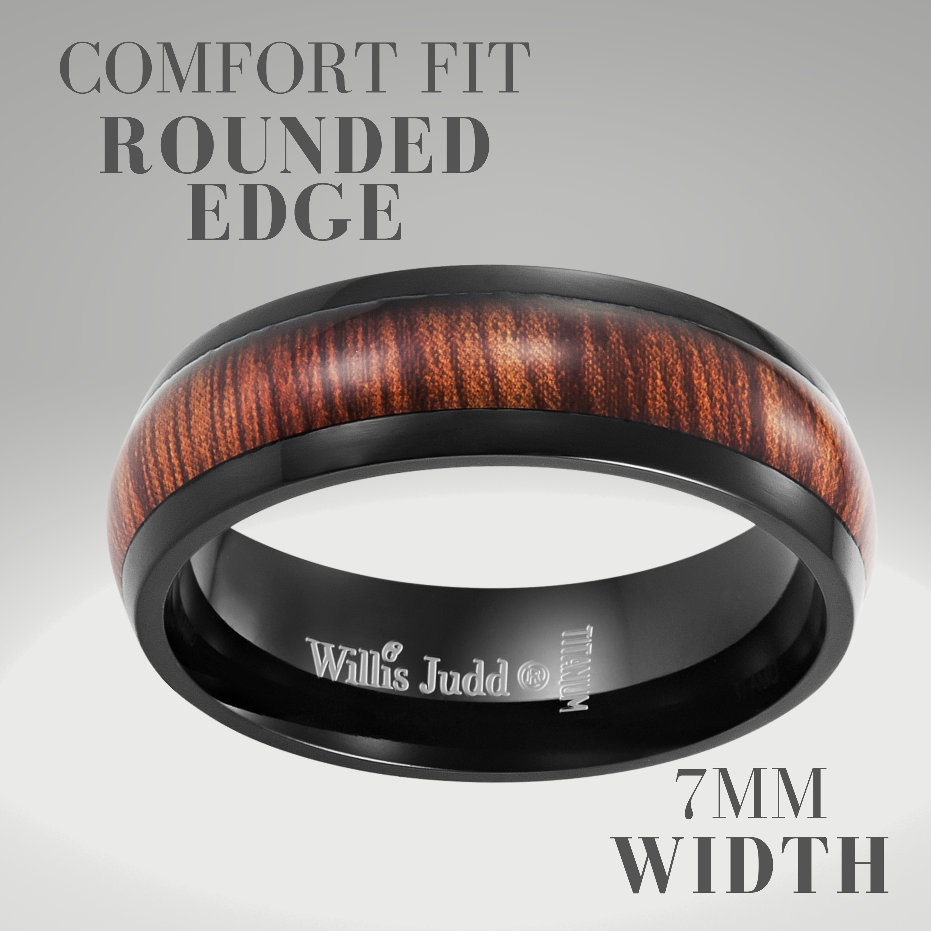 Men's 7mm Titanium Ring I Love You Engraved
