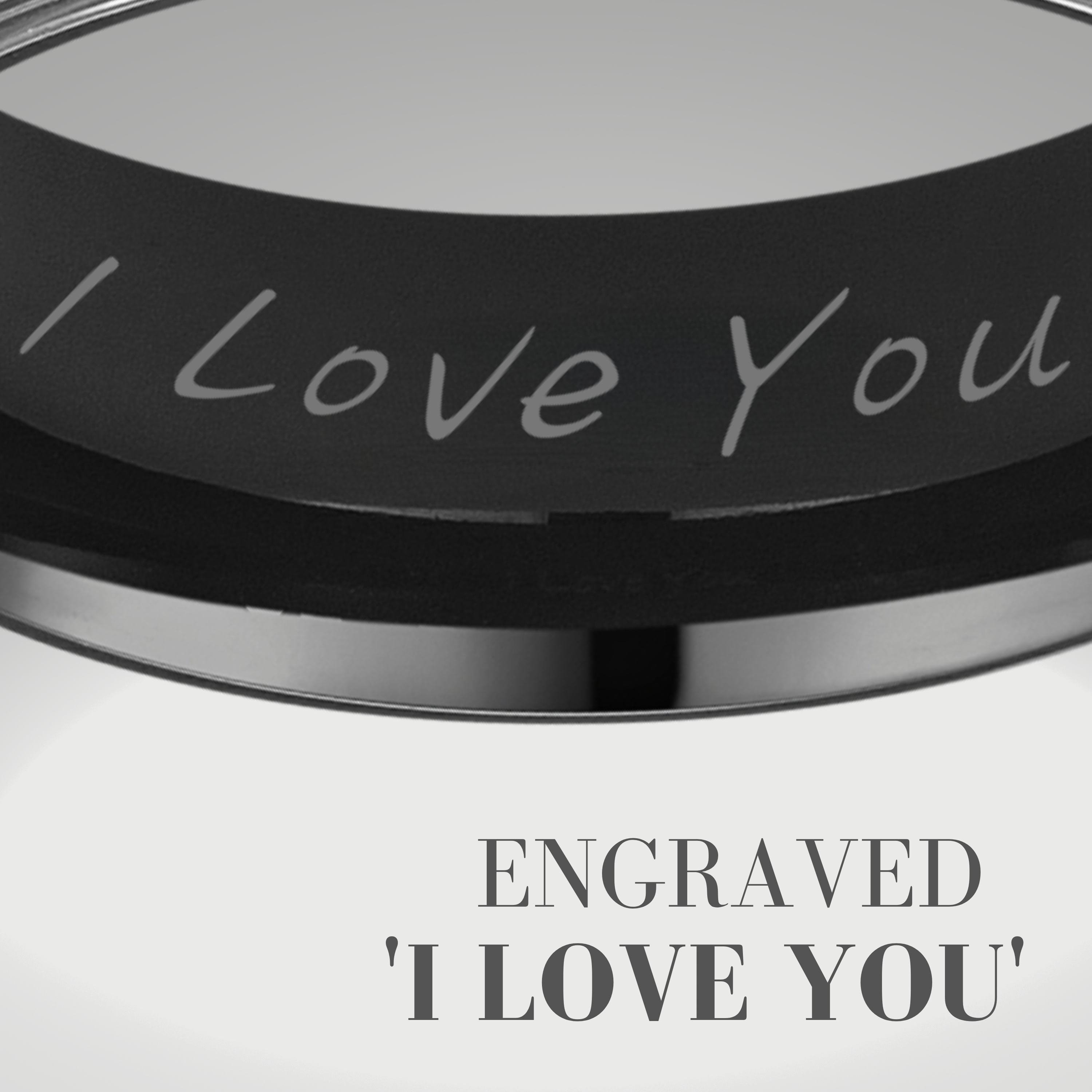 I Love You Mens Titanium Ring
