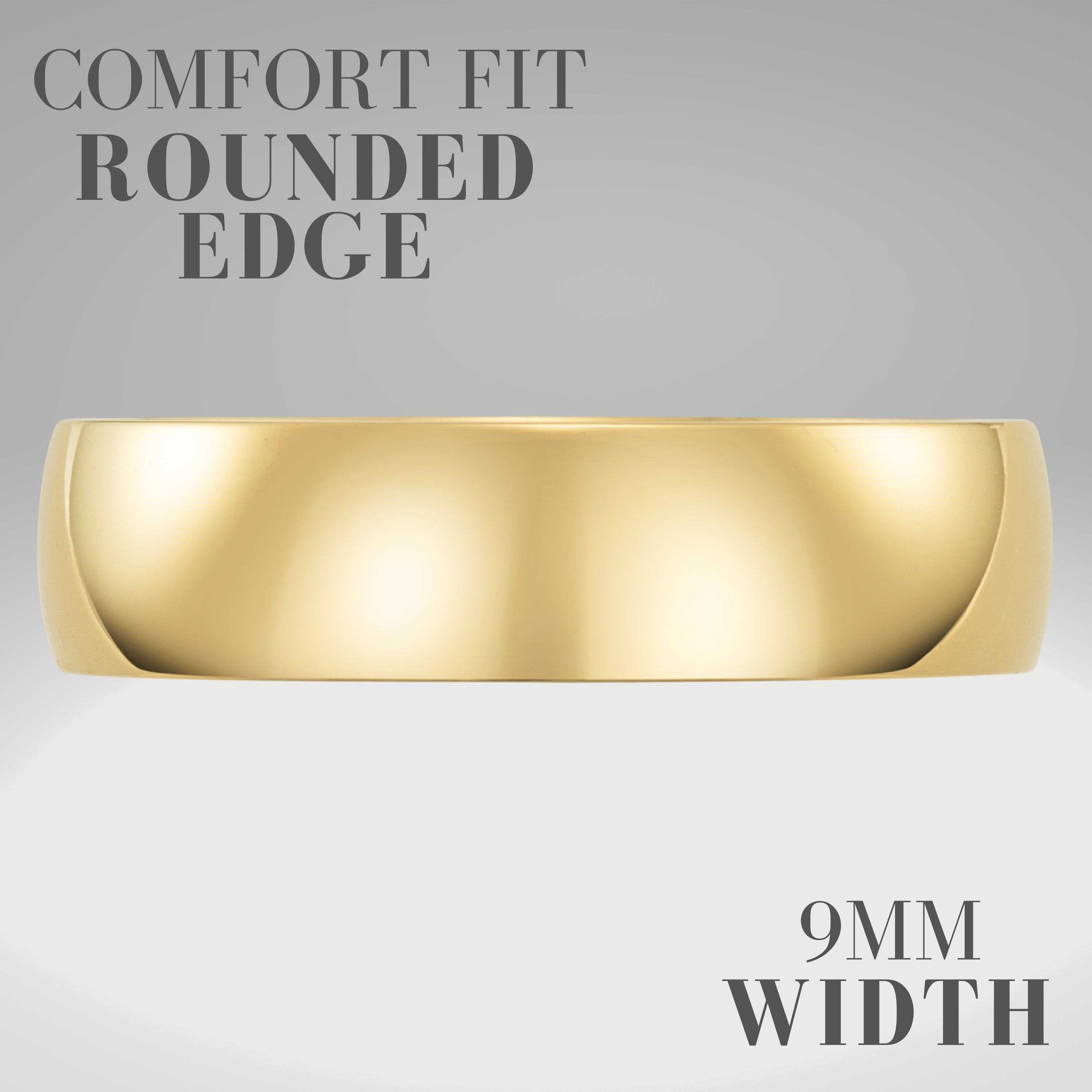 Mens 6mm Gold Titanium Ring Engraved I Love You