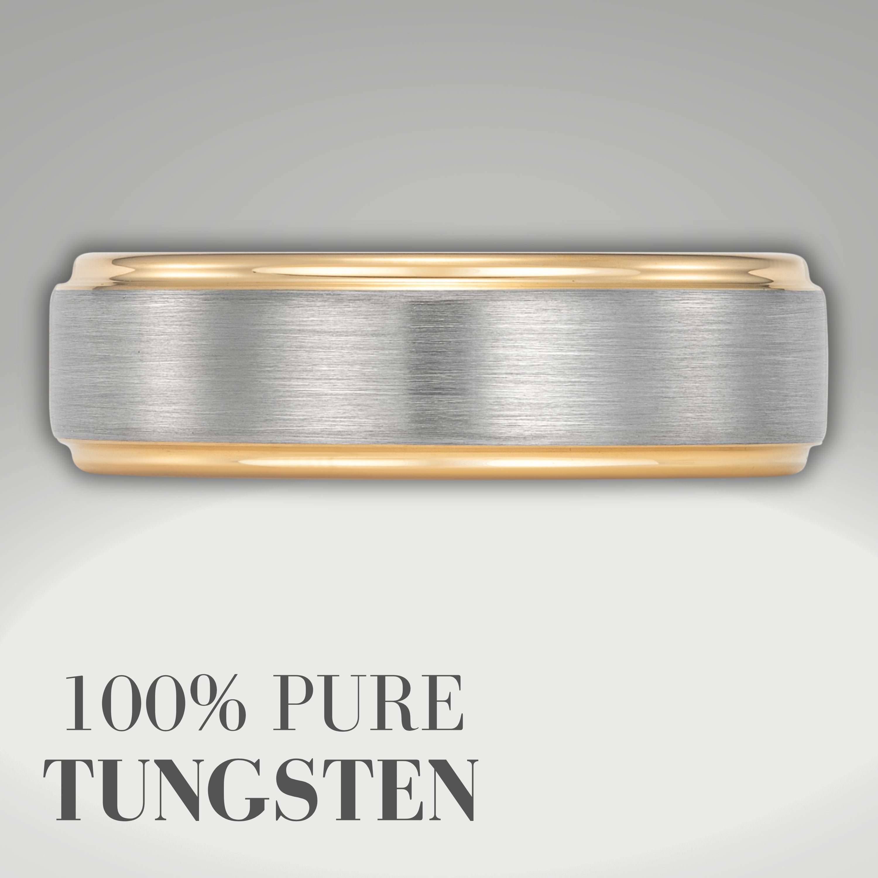 Willis Judd Mens Tungsten Ring Engraved I Love You in Wooden Gift Box 7mm Comfort Fit Gold Silver