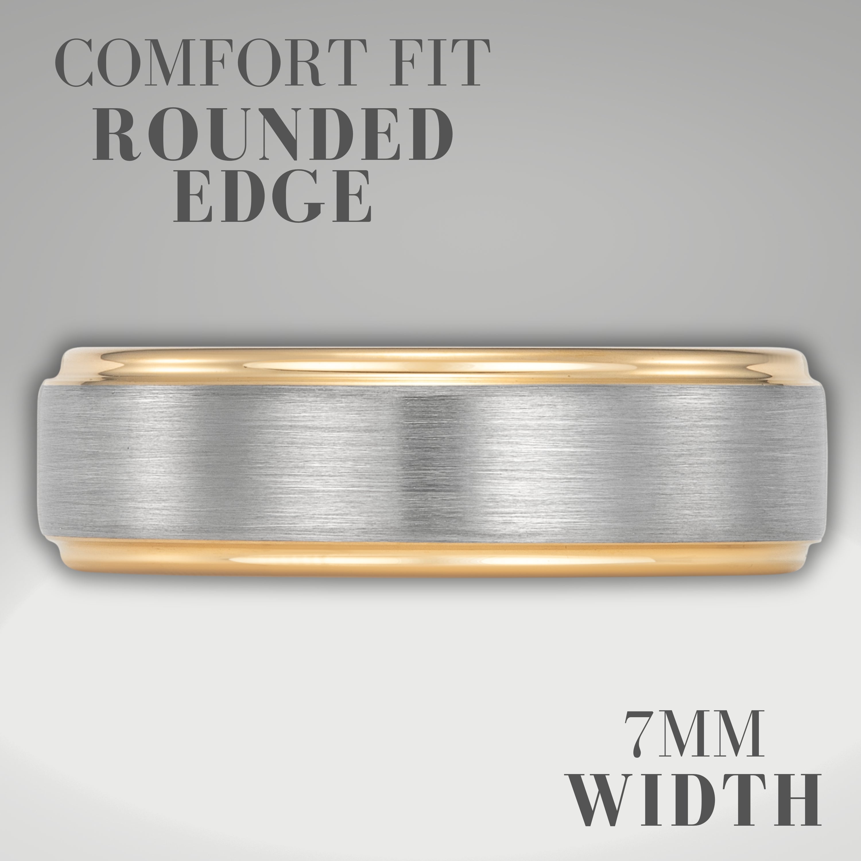 Willis Judd Mens Tungsten Ring Engraved I Love You in Wooden Gift Box 7mm Comfort Fit Gold Silver