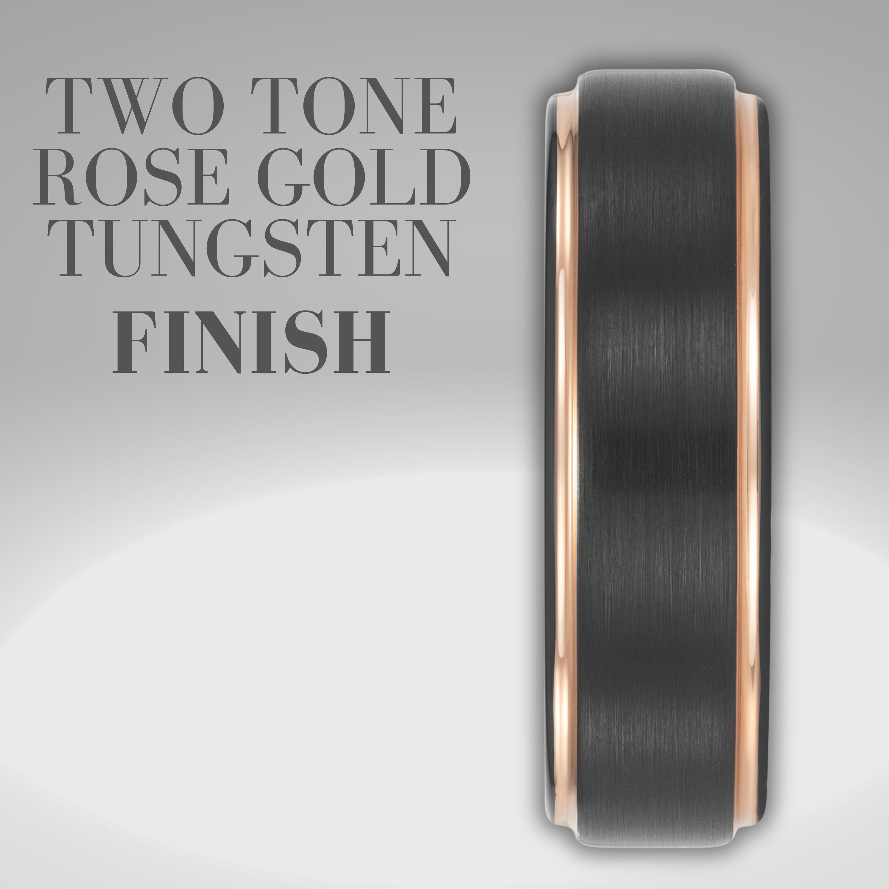 Willis Judd Mens Tungsten Ring Engraved I Love You in Wooden Gift Box 7mm Black Gold