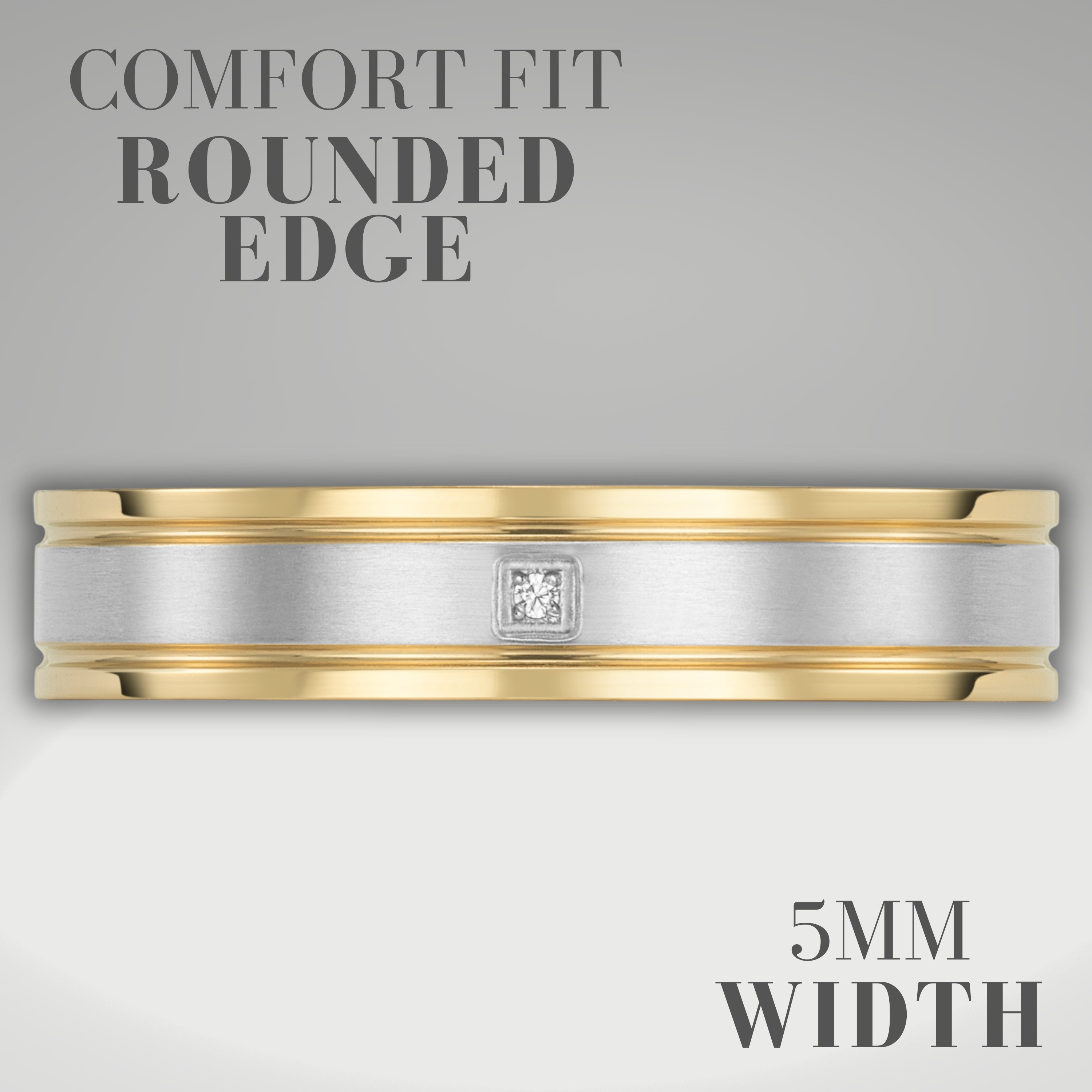 Willis Judd Mens Titanium Ring Engraved I Love You In Wooden Gift Box 5mm Wedding Band Ring for Men Engagement Ring Comfort Fit