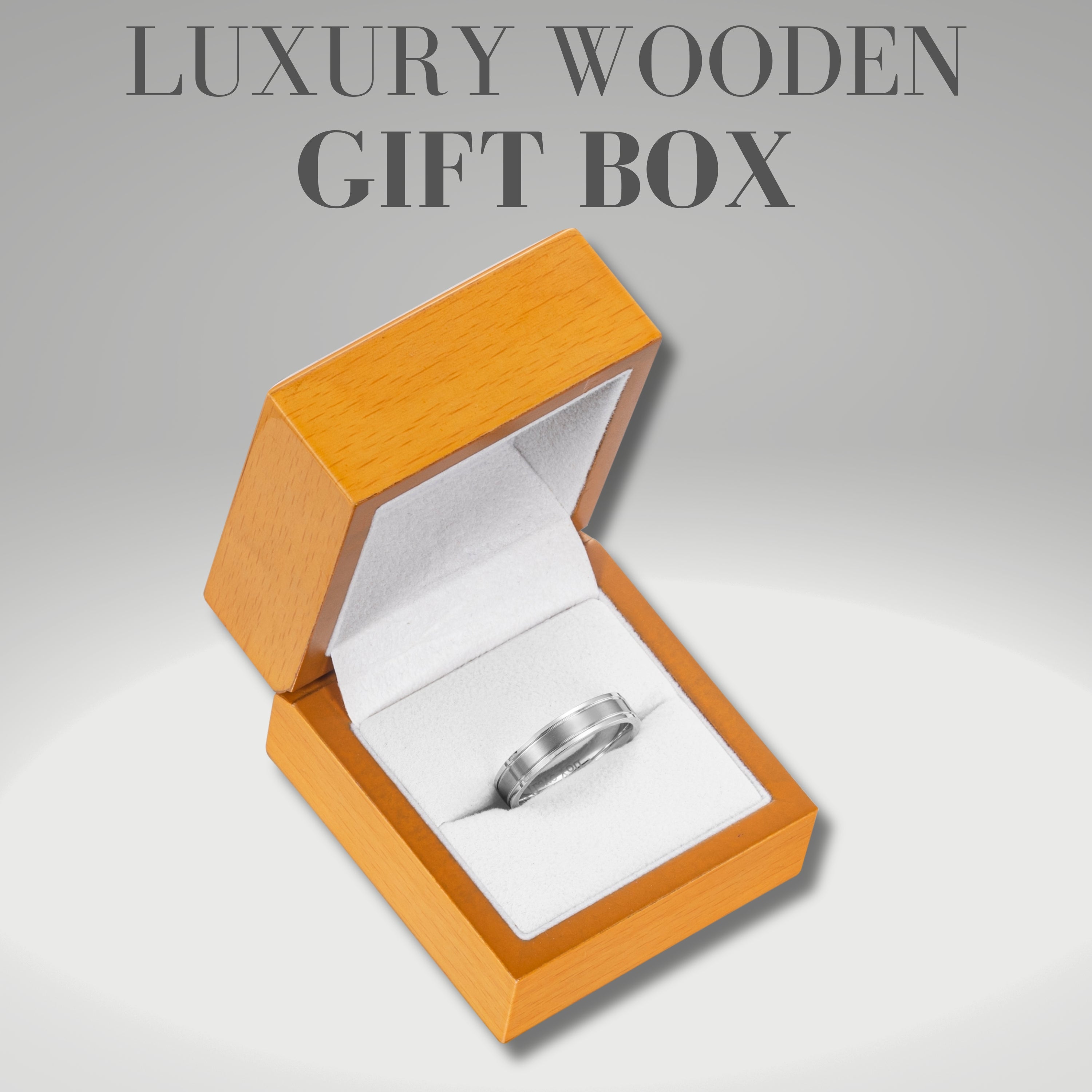 Willis Judd Mens Ring Engraved I love You Titanium Ring for Man In Wooden Gift Box 5mm Wedding Band Engagement Ring Comfort Fit
