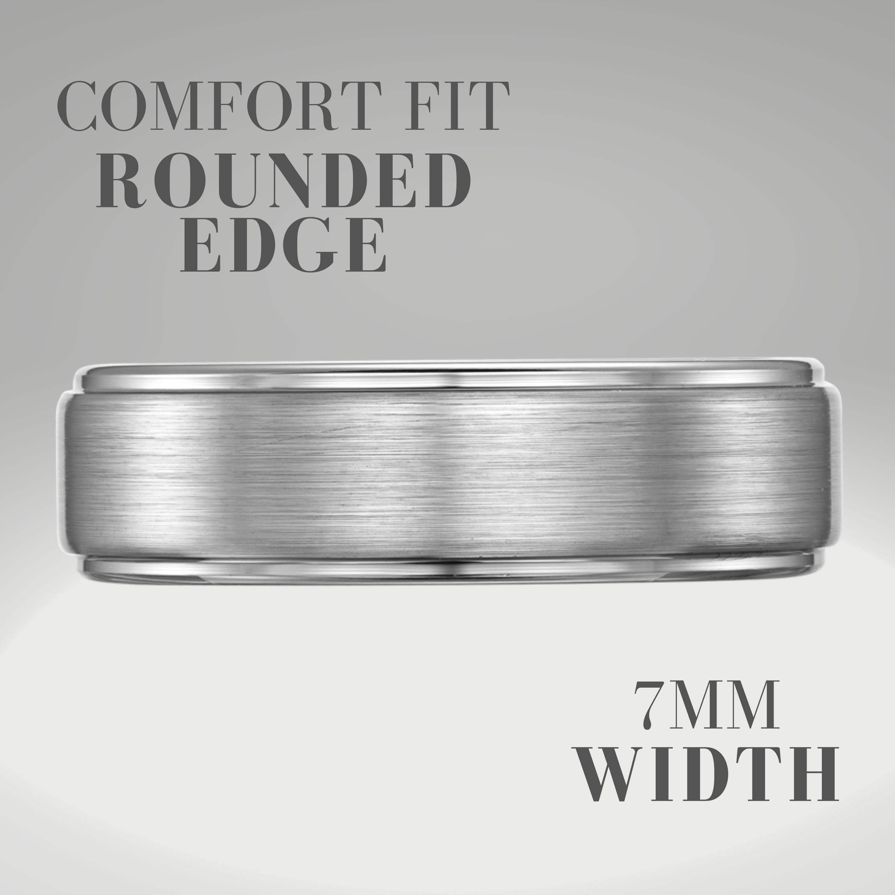 Men’s Tungsten Etched Ring - I Love You 7mm
