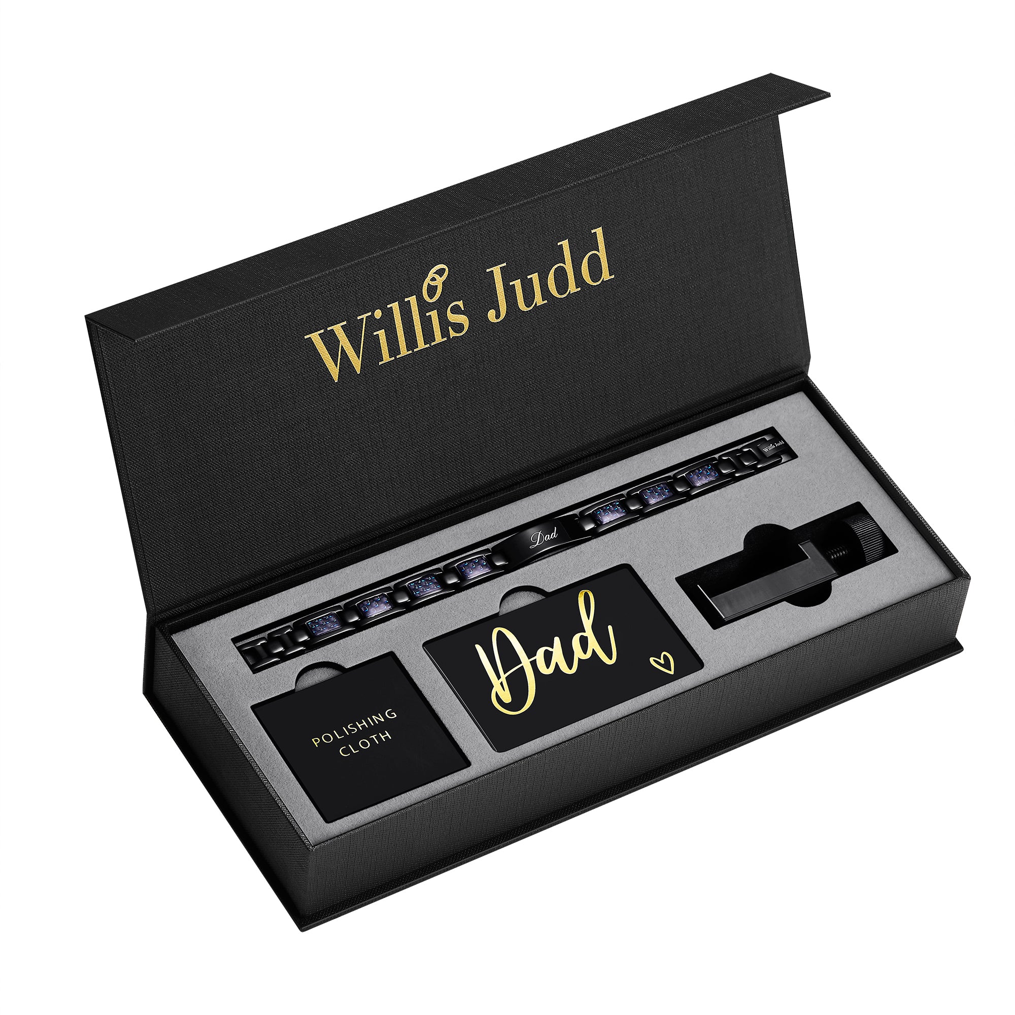 Mens Dad Bracelet Etched Love You Dad by Willis Judd