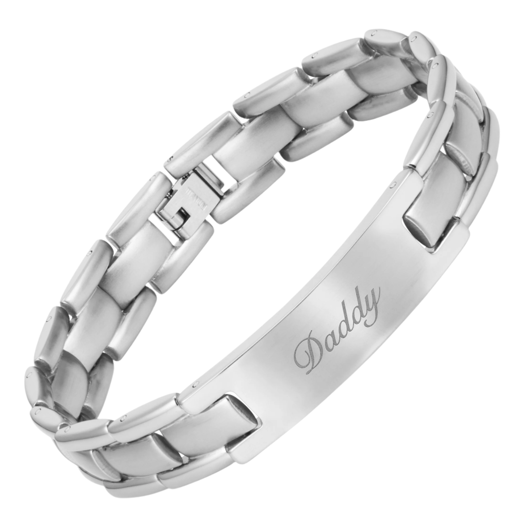 Mens DADDY Bracelet Etched With Love You Daddy