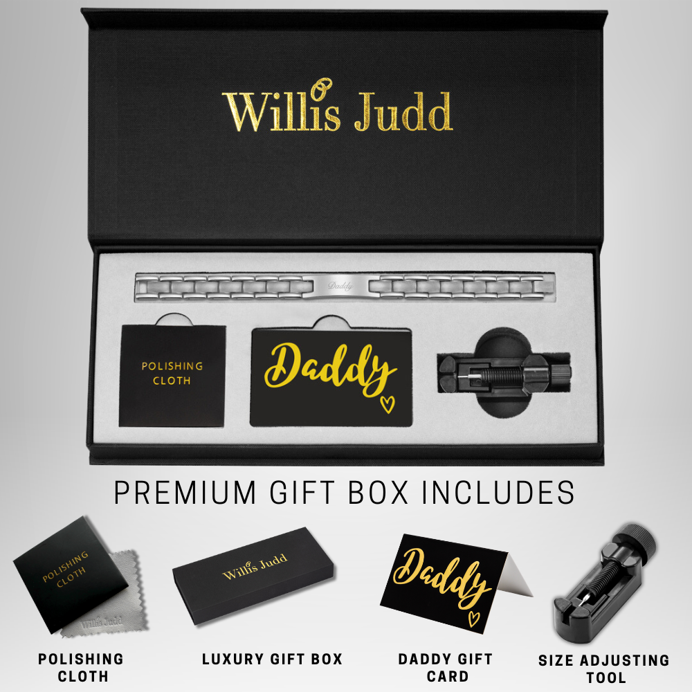 Mens DADDY Bracelet Etched With Love You Daddy