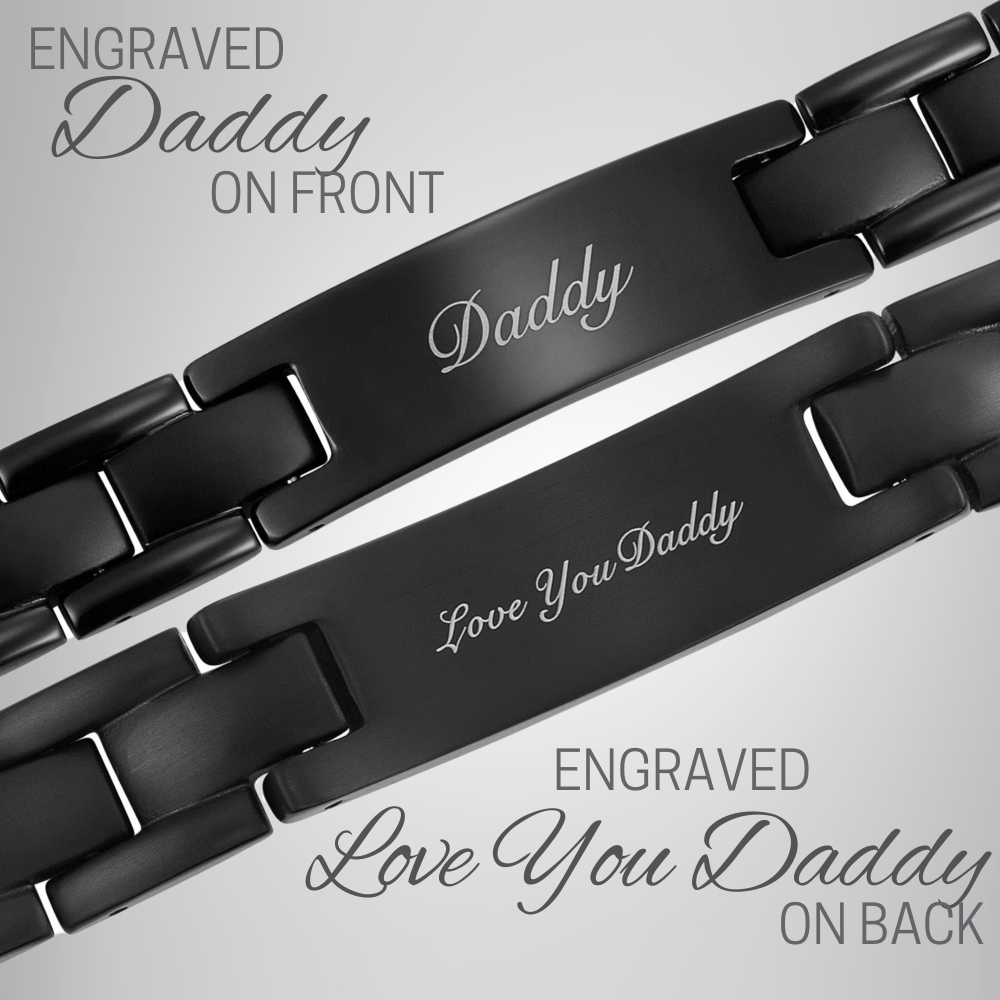 Mens Daddy Bracelet Etched Love You Daddy by Willis Judd