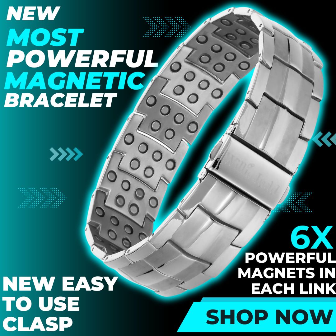 Strongest Magnetic Bracelet For Men - New 2024 Model Silver