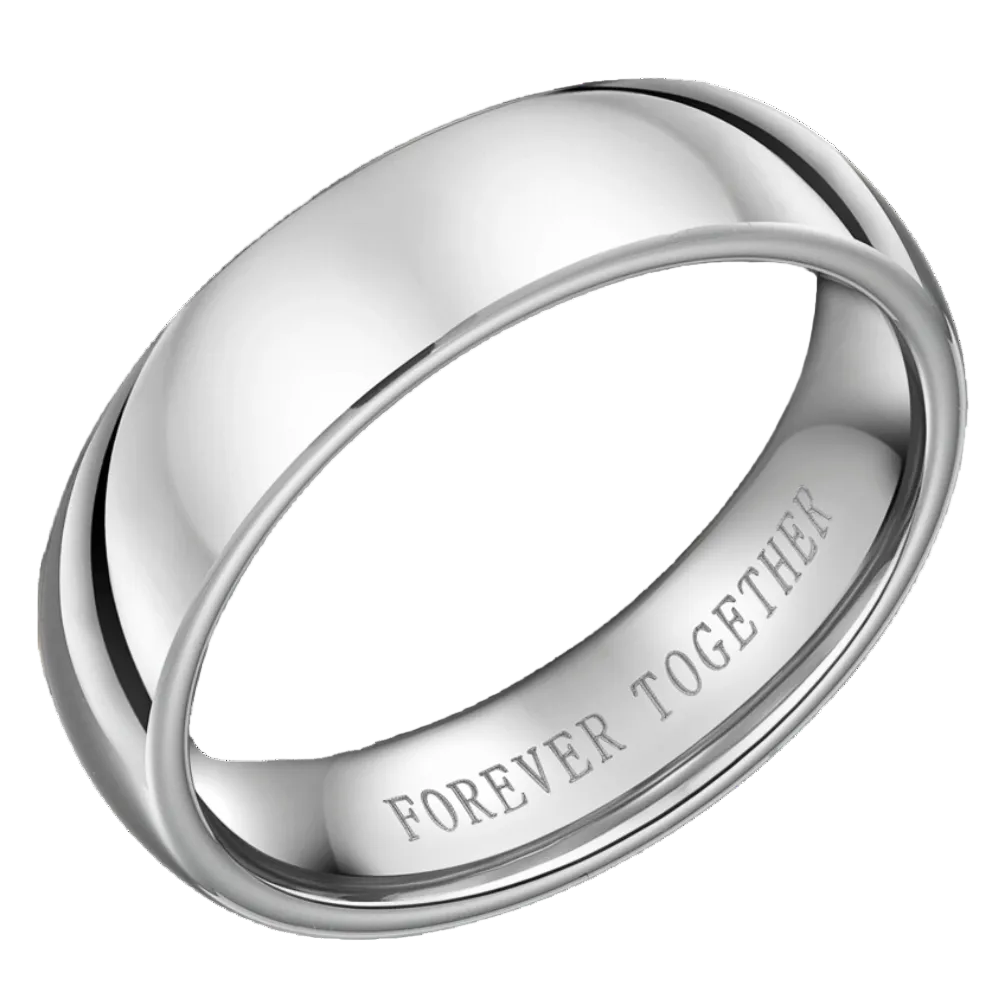 Mens Together Forever Etched Tungsten Ring 6mm