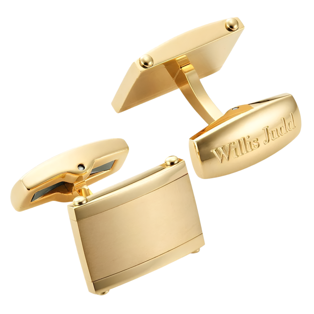 Willis Judd Men’s Colored Stainless Steel Cufflinks with Gift Pouch