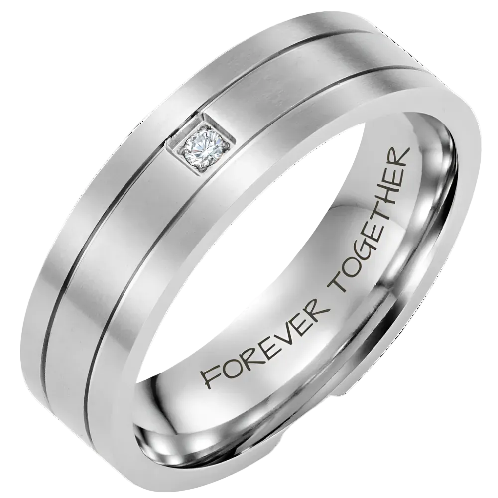 Mens Forever Together Ring Titanium 7mm