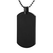 Mens Stainless Steel Black Carbon Fiber Pendant Necklace