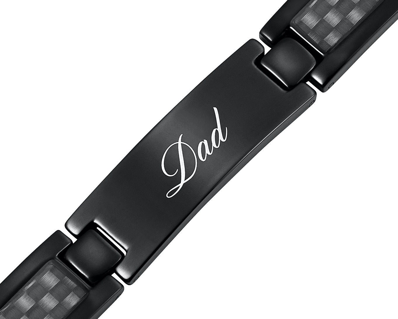 Mens Dad Bracelet Etched Love You Dad In Gift Box