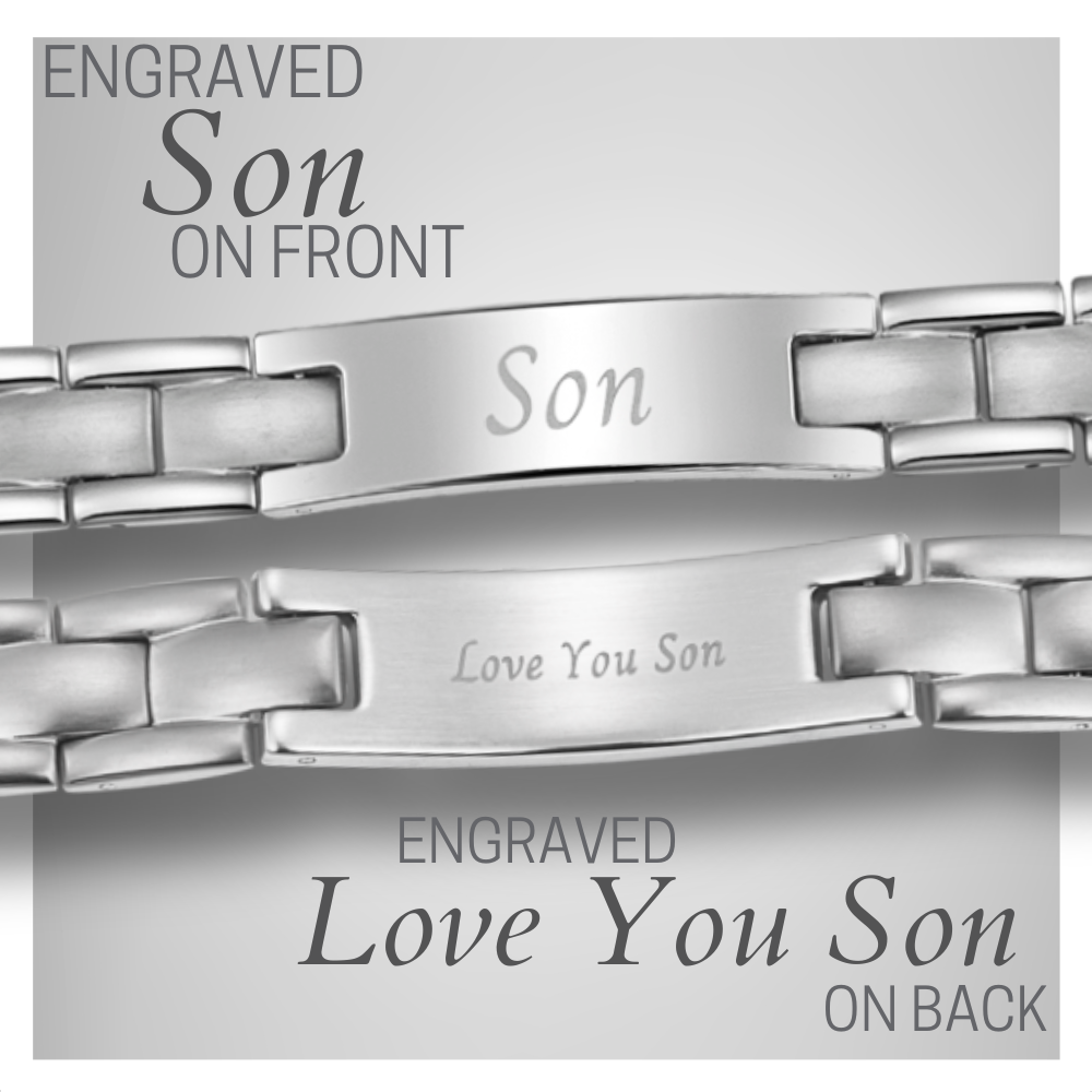 Willis Judd 'Love you Son' Etched bracelets