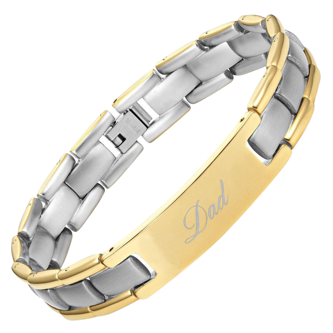Best Dad Ever Mens Bracelet Two Tone