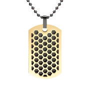 Mens Honey Comb Gold & Black Pendant