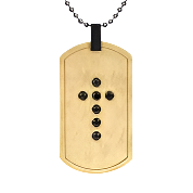 Mens Stainless Steel Black Carbon Fiber Pendant Necklace
