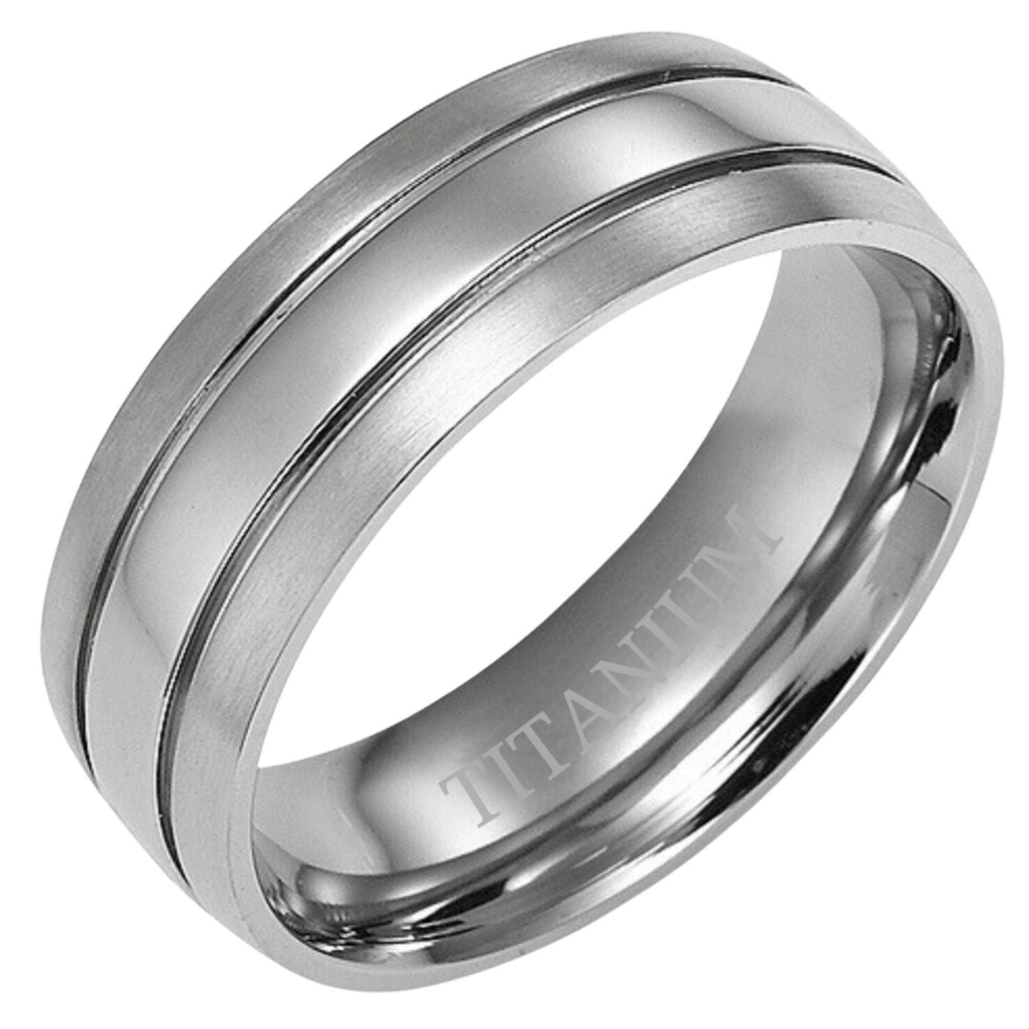 Mens 7mm Titanium Band Ring
