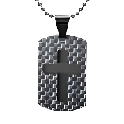 Men's Cross Carbon Fiber Pendant