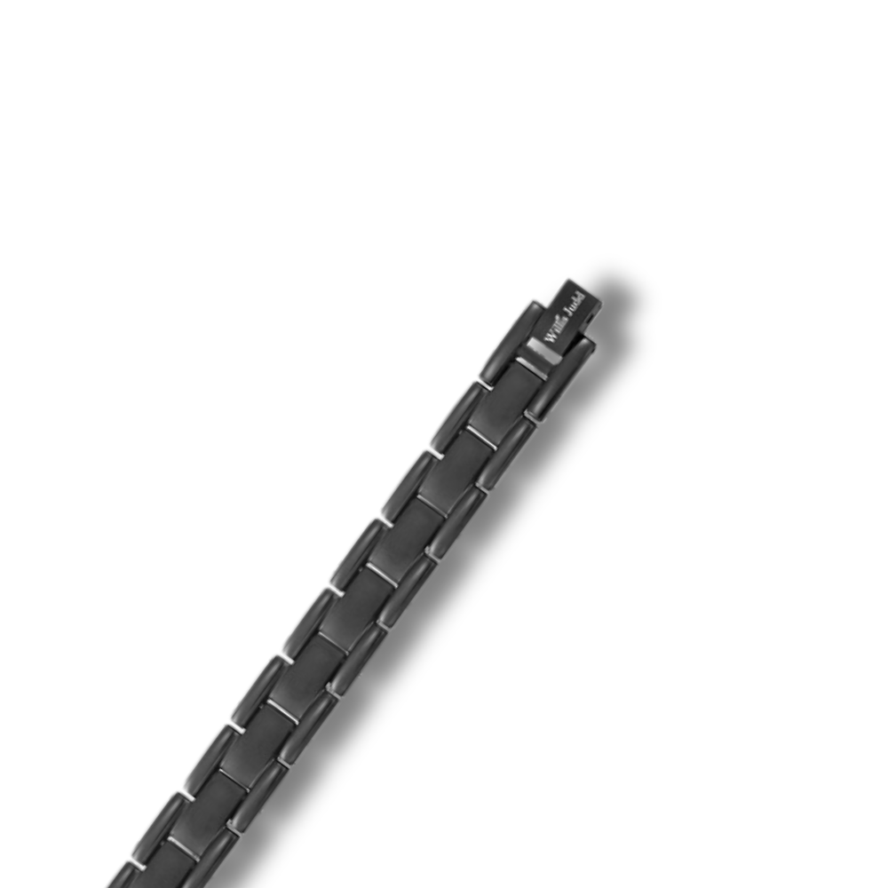 Mens Double Row Black Magnetic Bracelet Size Adjustable By Willis Judd