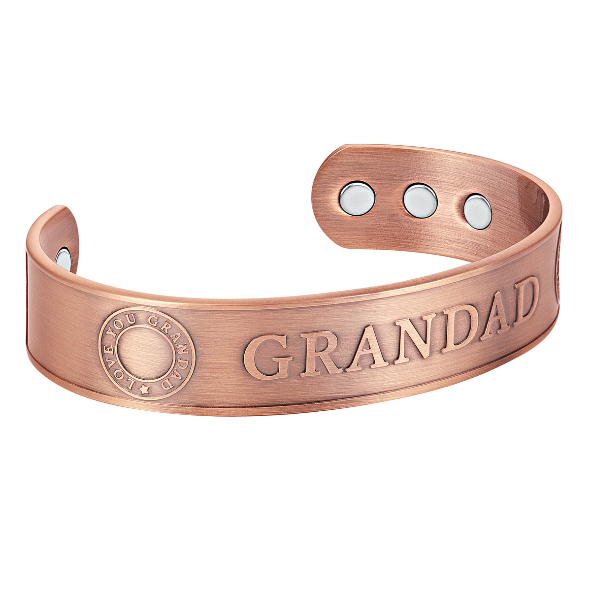 Men&#39;s Magnetic Grandad Copper Bracelet Embossed Best Grandad Ever &amp; Love You Grandad