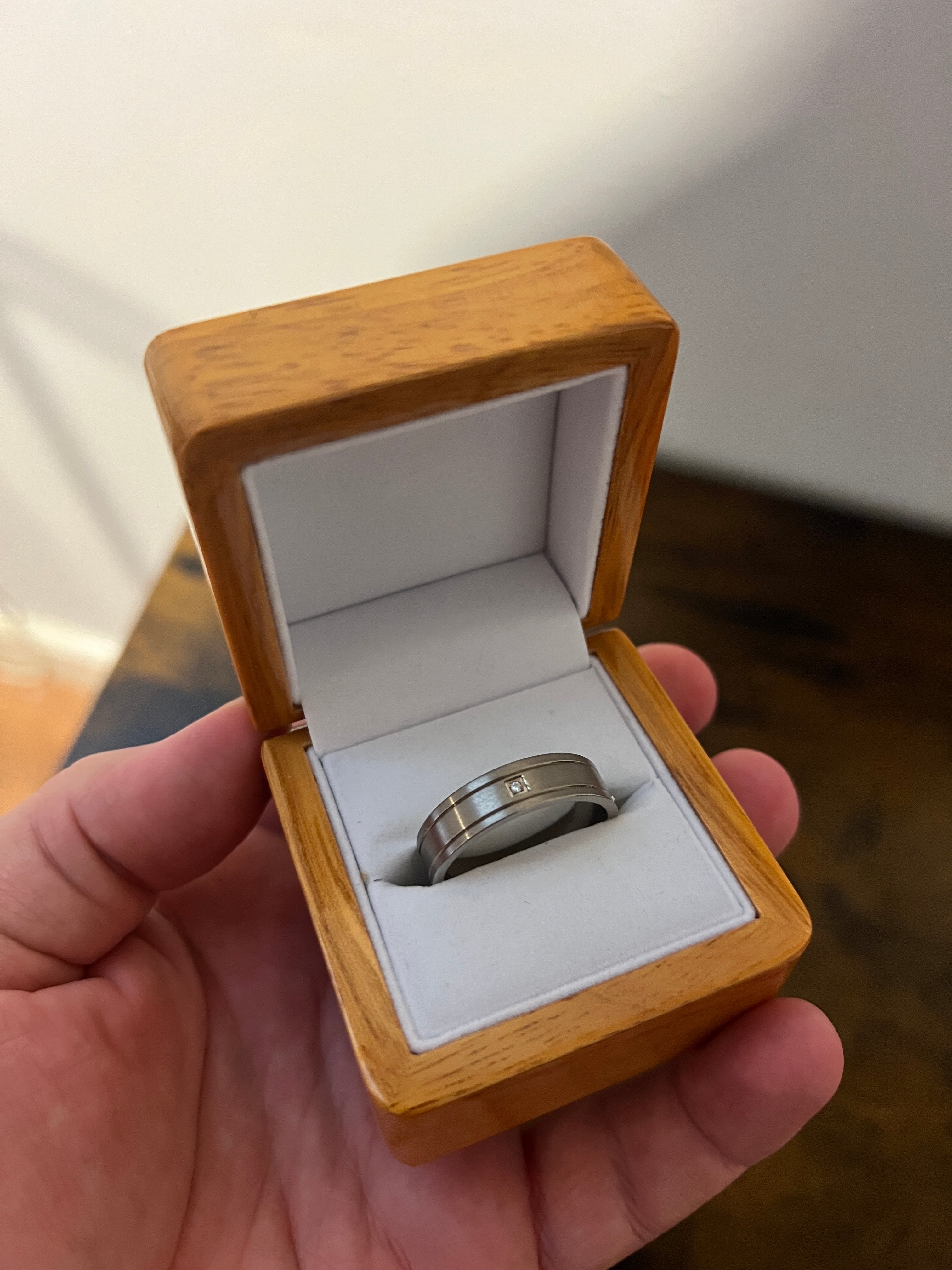 Mens Modern 7mm Titanium Ring
