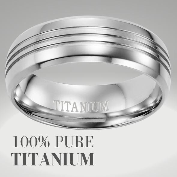Mens Titanium Band Ring 8mm