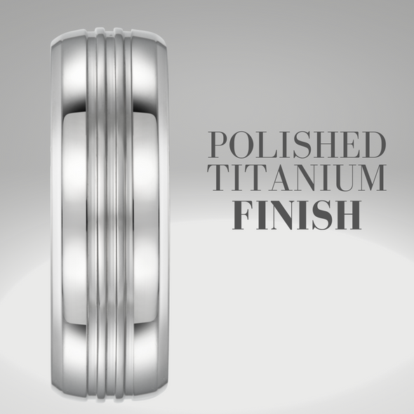 Mens Titanium Band Ring 8mm