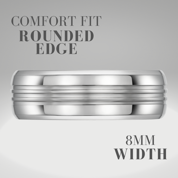 Mens Titanium Band Ring 8mm