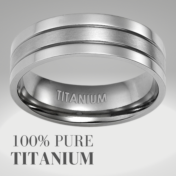 Mens Titanium Ring 8mm