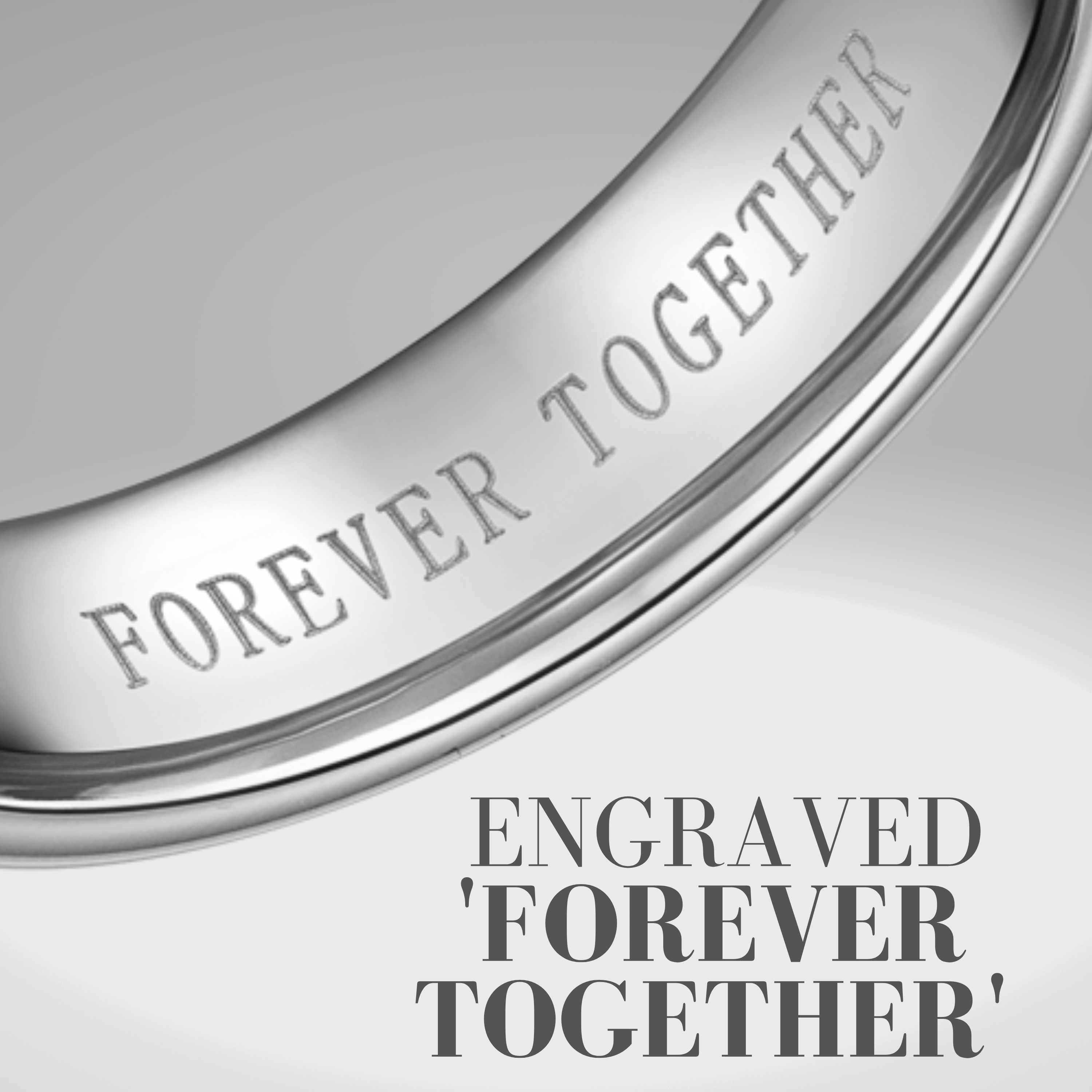 Mens Together Forever Etched Tungsten Ring 6mm