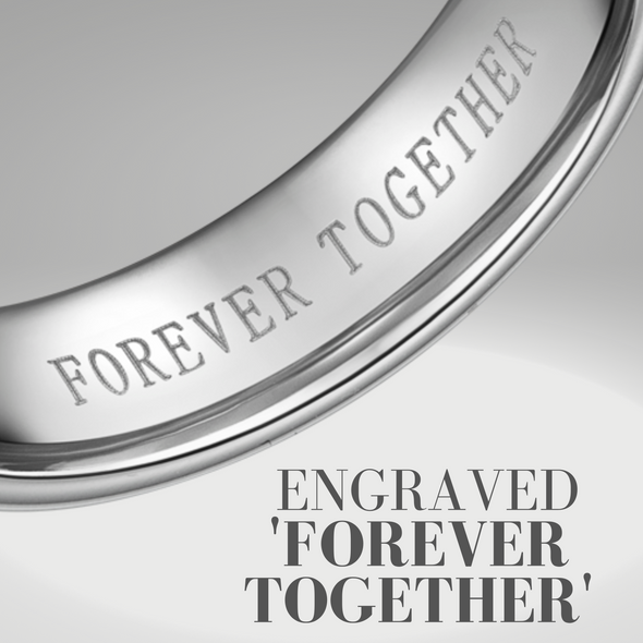 Mens Together Forever Tungsten Ring 6mm