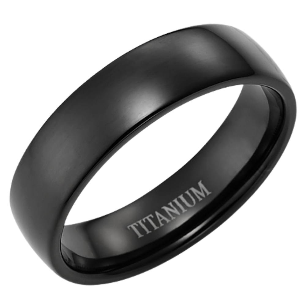 Men's Black Titanium Ring